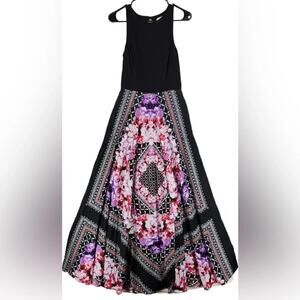 Eliza J scarf print maxi dress, size 10P (NO SASH)